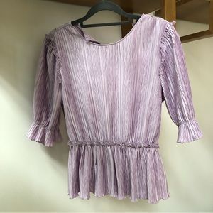 english factory plisse fabric lilac top